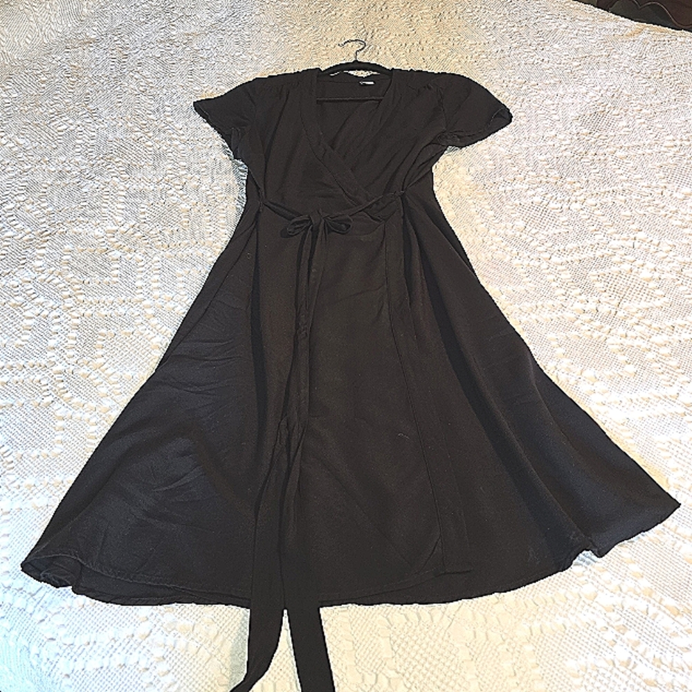 Old Navy Wrap Dress Black Med